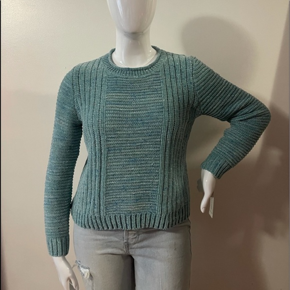 ⭐️ Alfred Dunner Seafoam "St.Moritz" Pull Over Long Sleeve Sweater petite XL‎